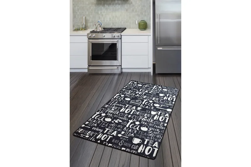 Hall Matte Varmte Te - Svart (80 x 200), Svart / Fløyel