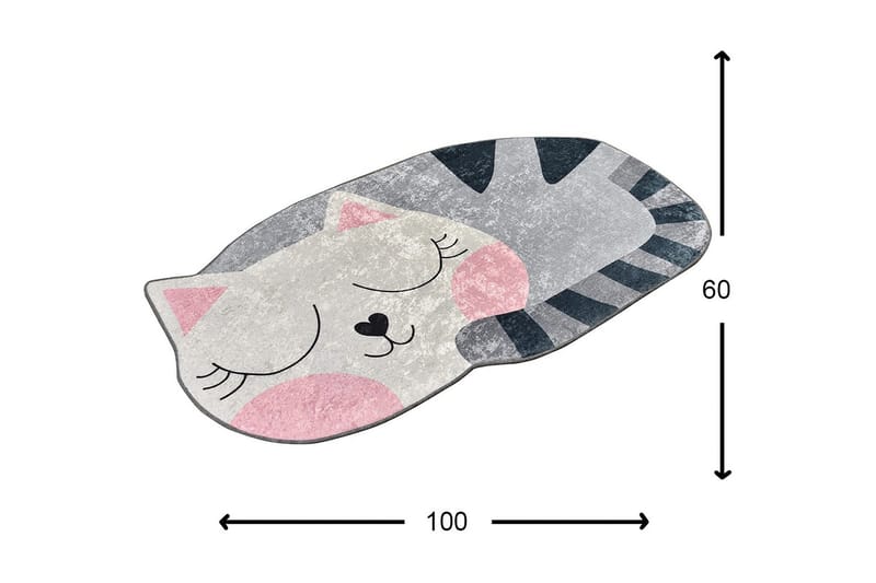 Matte Big Cat (60 x 100) - Flerfarget/Fløyel - Tekstiler - Tepper & Matter - Små tepper