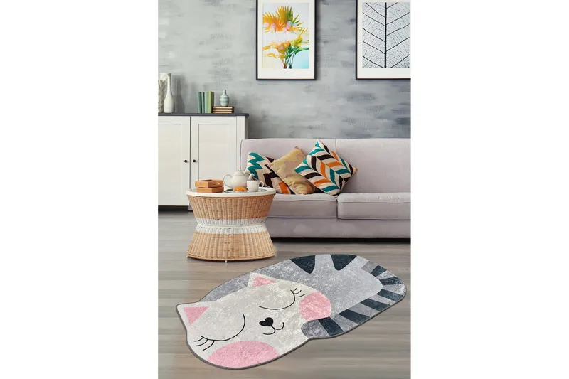 Matte Big Cat (60 x 100) - Flerfarget/Fløyel - Tekstiler - Tepper & Matter - Små tepper