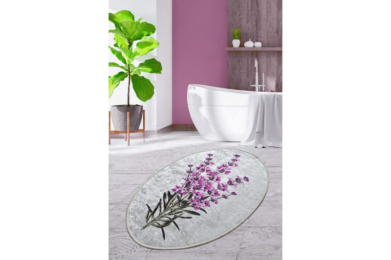 Matte Lavender Oval DJT - Flerfarget/Fløyel - Tekstiler - Tepper & Matter - Små tepper