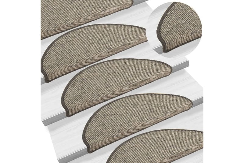 beBasic Selvklebende trappematter 15 stk grå og beige 65x25 cm - Beige - Tekstiler - Tepper & Matter - Spesialmatte - Trappetepper