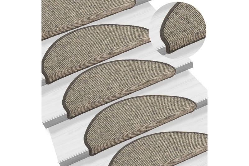 beBasic Selvklebende trappematter 15 stk grå og beige 65x25 cm - Beige - Trappetepper
