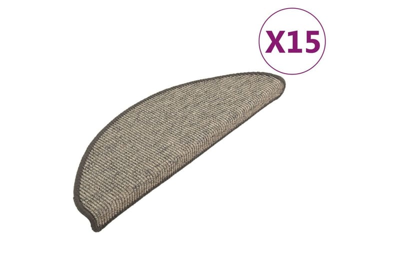 beBasic Selvklebende trappematter 15 stk grå og beige 65x25 cm - Beige - Tekstiler - Tepper & Matter - Spesialmatte - Trappetepper