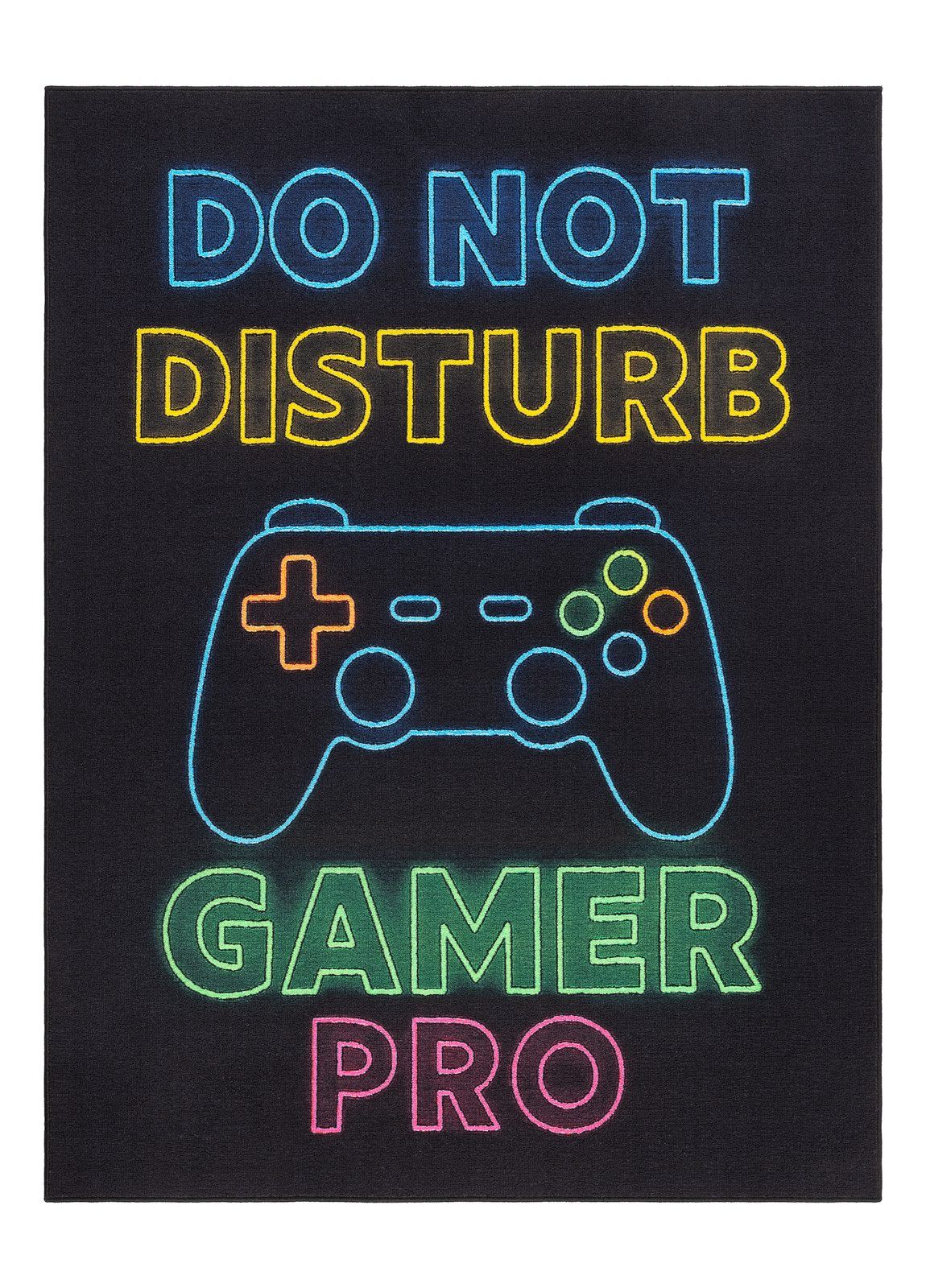 Maskinvevd teppe KM Home Play Gamer 120x160 Svart - svart