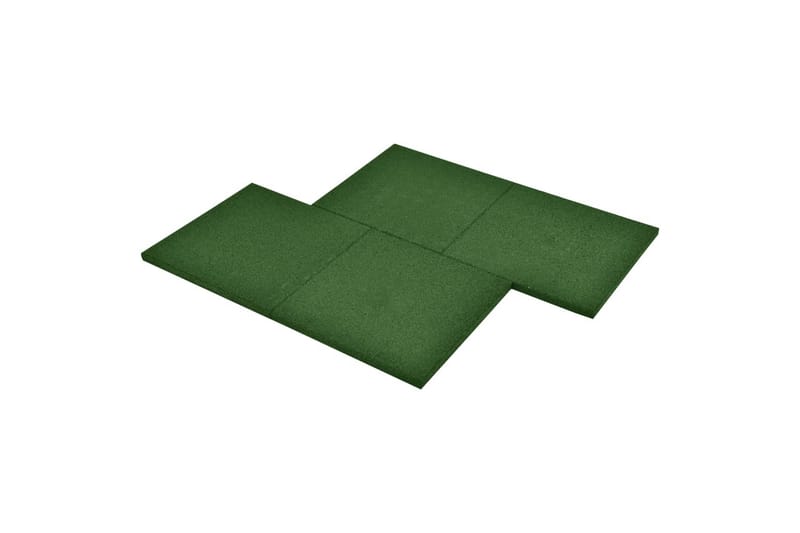 Fallunderlag 6 stk gummi 50x50x3 cm grønn - Tekstiler - Tepper & Matter - Spesialmatte - Nålefiltmatter & kunstgressmatter
