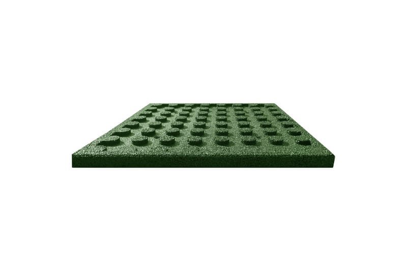 Fallunderlag 6 stk gummi 50x50x3 cm grønn - Tekstiler - Tepper & Matter - Spesialmatte - Nålefiltmatter & kunstgressmatter
