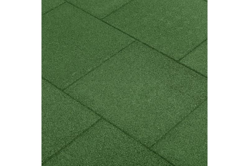Fallunderlag 6 stk gummi 50x50x3 cm grønn - Tekstiler - Tepper & Matter - Spesialmatte - Nålefiltmatter & kunstgressmatter
