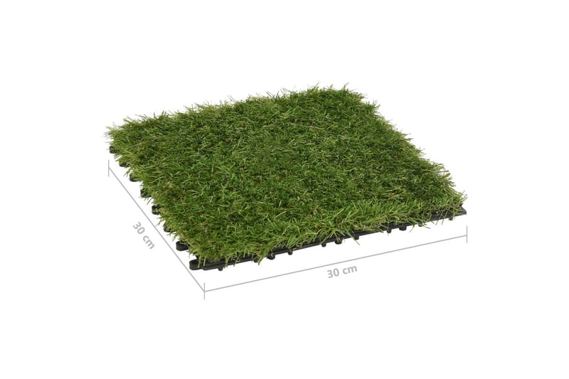 Kunstige gressmatter 11 stk grønn 30x30 cm - grønn - Tekstiler - Tepper & Matter - Spesialmatte - Nålefiltmatter & kunstgressmatter
