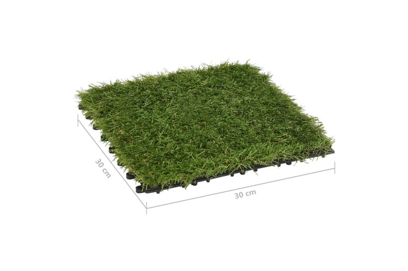 Kunstige gressmatter 11 stk grønn 30x30 cm - grønn - Nålefiltmatter & kunstgressmatter - Verandagulv & terrassebord - Kunstgress balkong