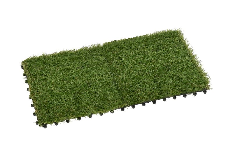 Kunstige gressmatter 11 stk grønn 30x30 cm - grønn - Tekstiler - Tepper & Matter - Spesialmatte - Nålefiltmatter & kunstgressmatter
