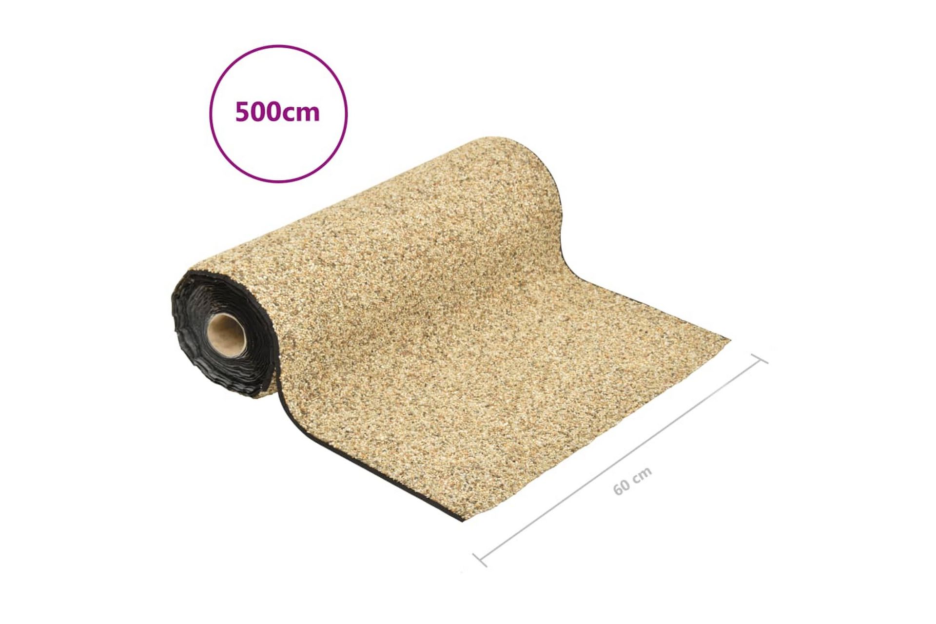 Steinfolie naturlig sand 500x60 cm - Tekstiler - Tepper & Matter - Spesialmatte - Nålefiltmatter & kunstgressmatter
