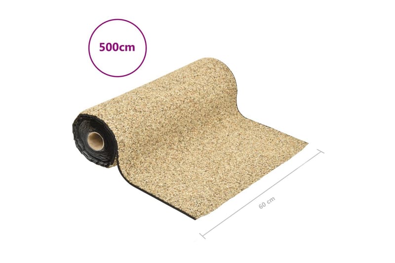 Steinfolie naturlig sand 500x60 cm - Tekstiler - Tepper & Matter - Spesialmatte - Nålefiltmatter & kunstgressmatter