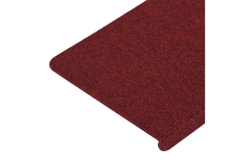 Selvklebende trappematter 15 stk 65x28 cm rød - Rød - Tekstiler - Tepper & Matter - Spesialmatte - Trappetepper