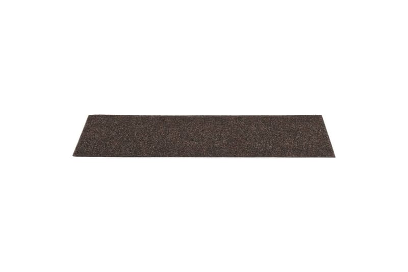 Selvklebende trappematter 15 stk 76x20 cm mørkebrun - Brun - Tekstiler - Tepper & Matter - Spesialmatte - Trappetepper
