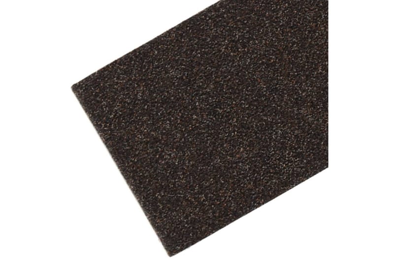Selvklebende trappematter 15 stk 76x20 cm mørkebrun - Brun - Tekstiler - Tepper & Matter - Spesialmatte - Trappetepper