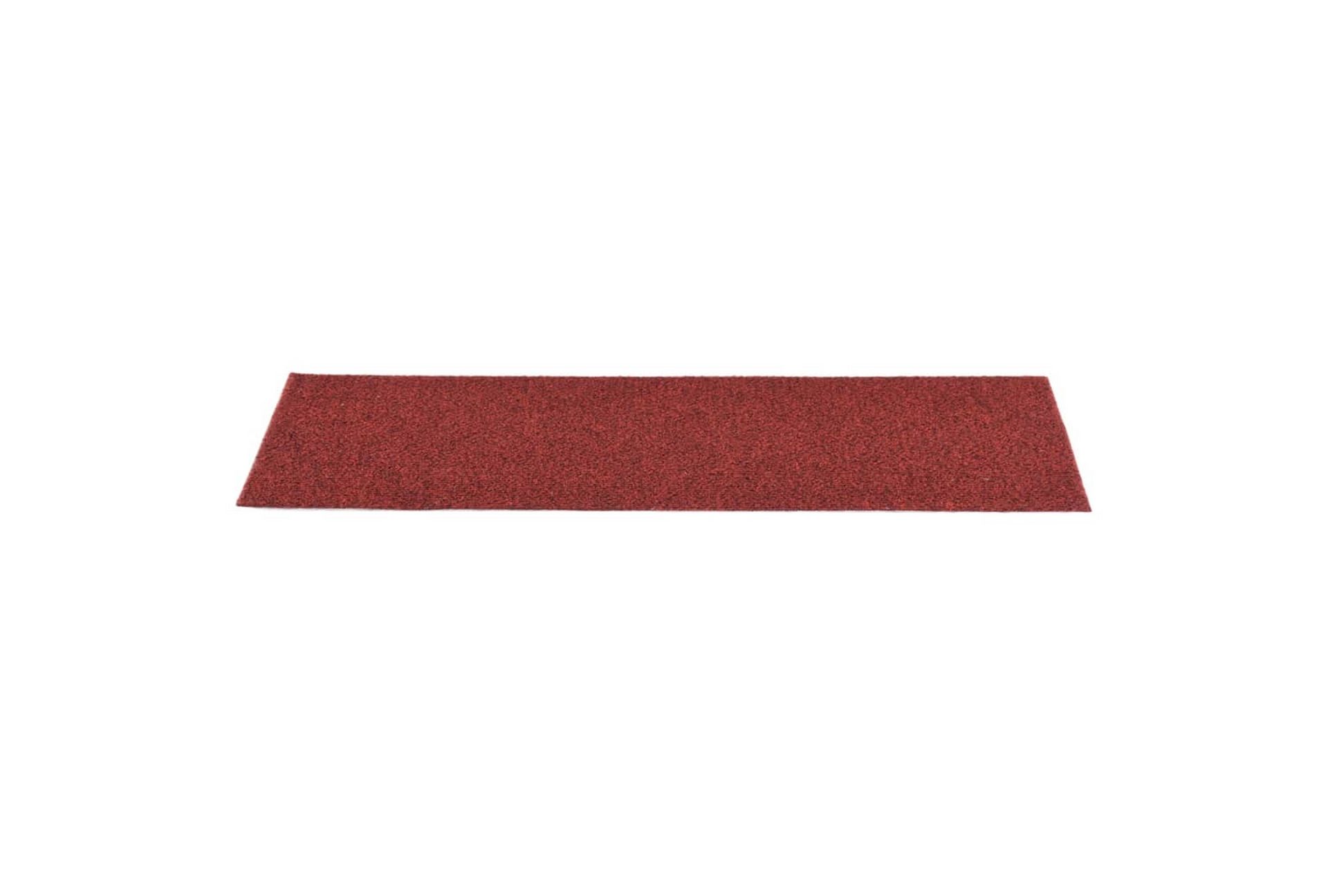 Selvklebende trappematter 15 stk 76x20 cm rød - Rød - Tekstiler - Tepper & Matter - Spesialmatte - Trappetepper