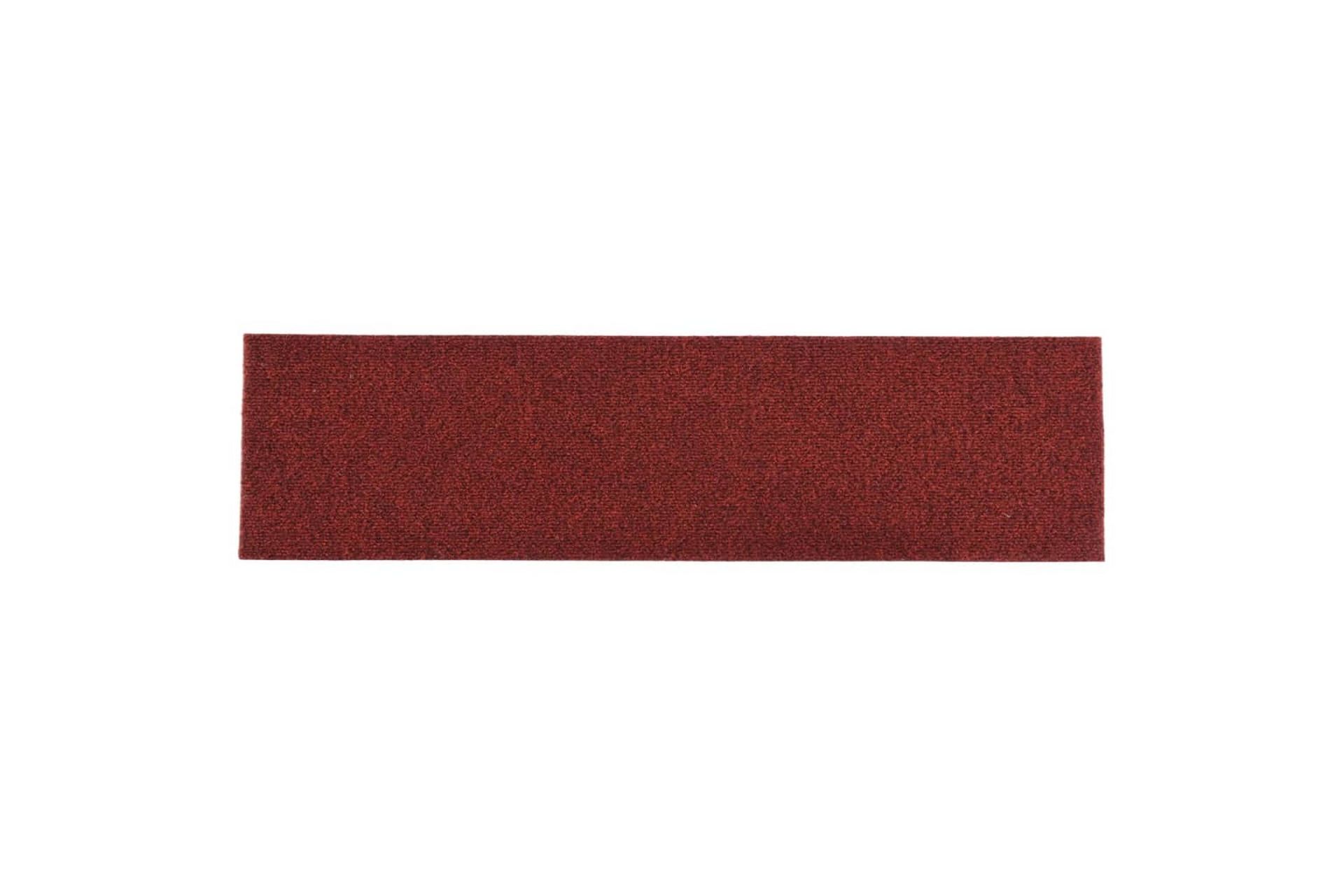 Selvklebende trappematter 15 stk 76x20 cm rød - Rød - Tekstiler - Tepper & Matter - Spesialmatte - Trappetepper