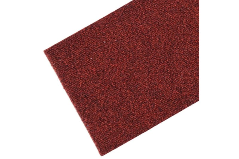 Selvklebende trappematter 15 stk 76x20 cm rød - Rød - Tekstiler - Tepper & Matter - Spesialmatte - Trappetepper