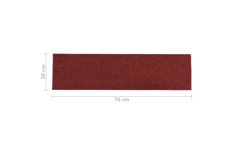 Selvklebende trappematter 15 stk 76x20 cm rød - Rød - Tekstiler - Tepper & Matter - Spesialmatte - Trappetepper