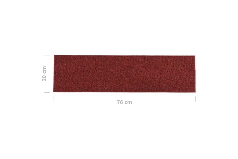 Selvklebende trappematter 15 stk 76x20 cm rød - Rød - Trappetepper