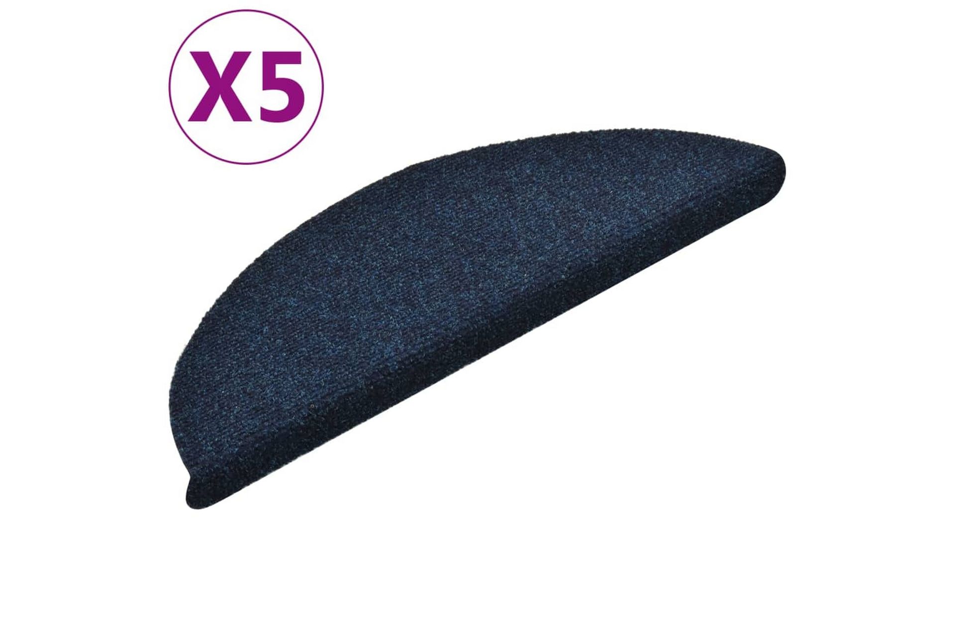 Selvklebende trappematter 5 stk 56x17x3cm nålestempel - Blå - Tekstiler - Tepper & Matter - Spesialmatte - Trappetepper