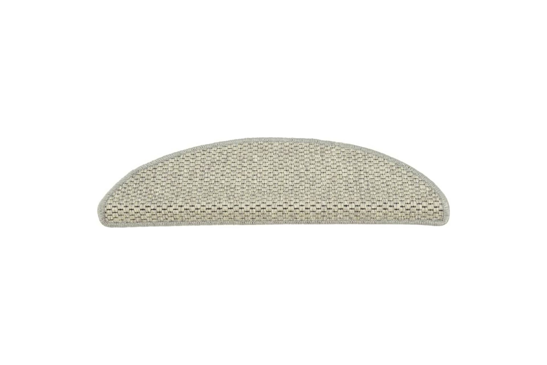 Selvklebende trappematter sisal-utseende 15 stk 56x20 cm grå - Grå - Tekstiler - Tepper & Matter - Spesialmatte - Trappetepper