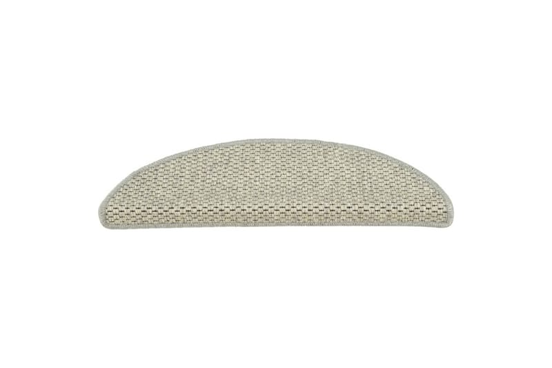 Selvklebende trappematter sisal-utseende 15 stk 56x20 cm grå - Grå - Tekstiler - Tepper & Matter - Spesialmatte - Trappetepper