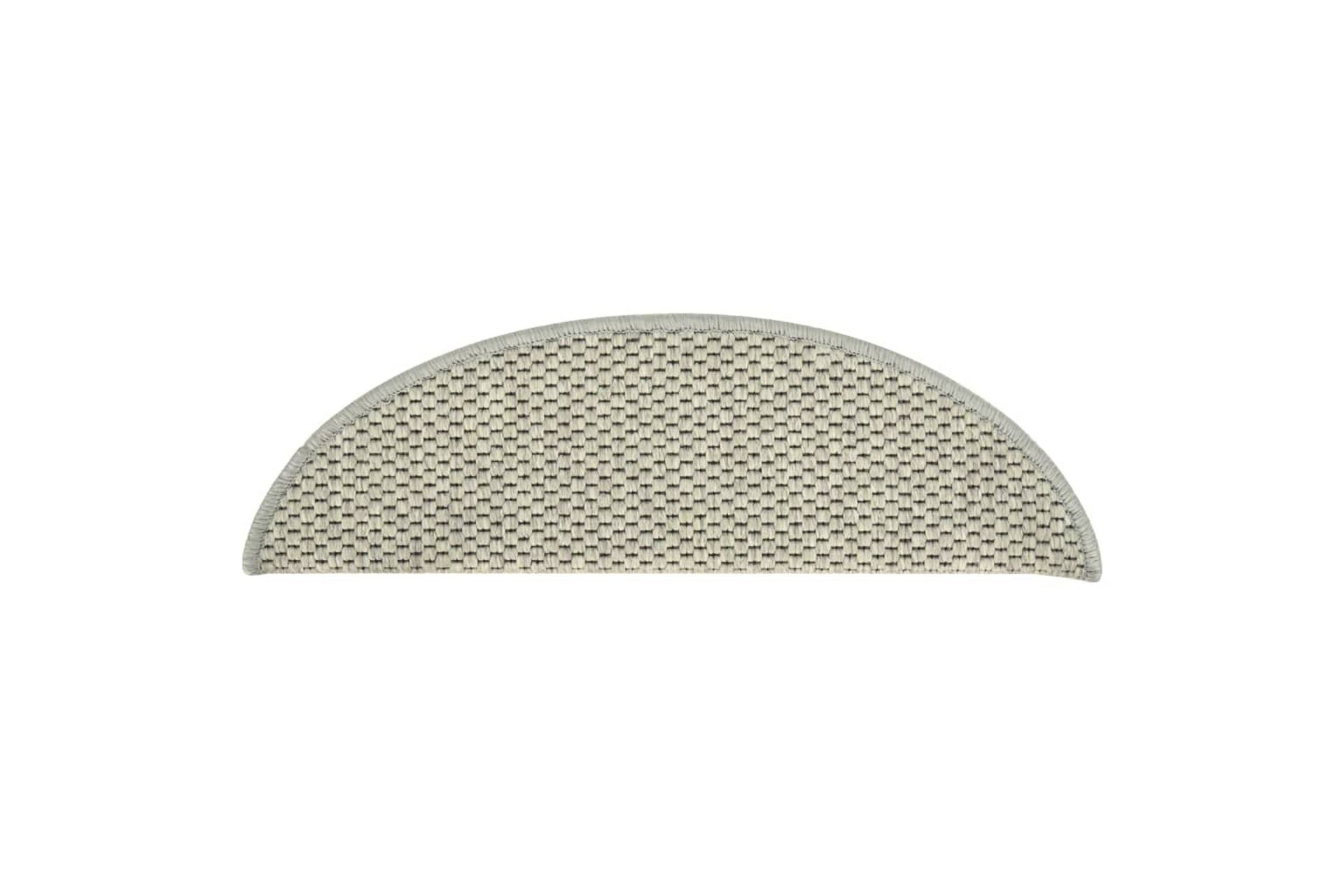 Selvklebende trappematter sisal-utseende 15 stk 56x20 cm grå - Grå - Tekstiler - Tepper & Matter - Spesialmatte - Trappetepper