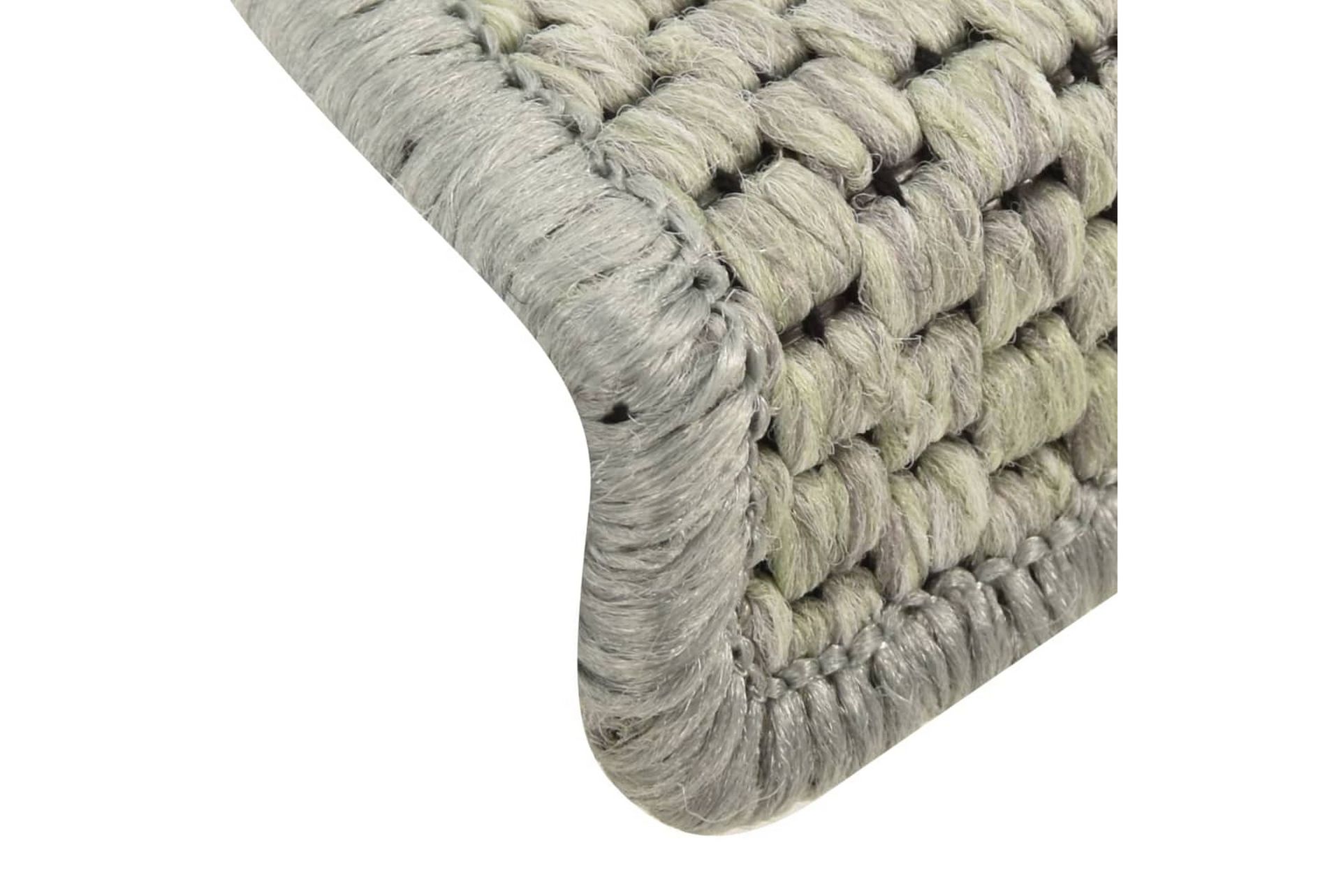 Selvklebende trappematter sisal-utseende 15 stk 56x20 cm grå - Grå - Tekstiler - Tepper & Matter - Spesialmatte - Trappetepper