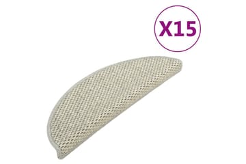 Selvklebende trappematter sisal-utseende 15 stk 56x20 cm grå - Grå - Tekstiler - Tepper & Matter - Spesialmatte - Trappetepper