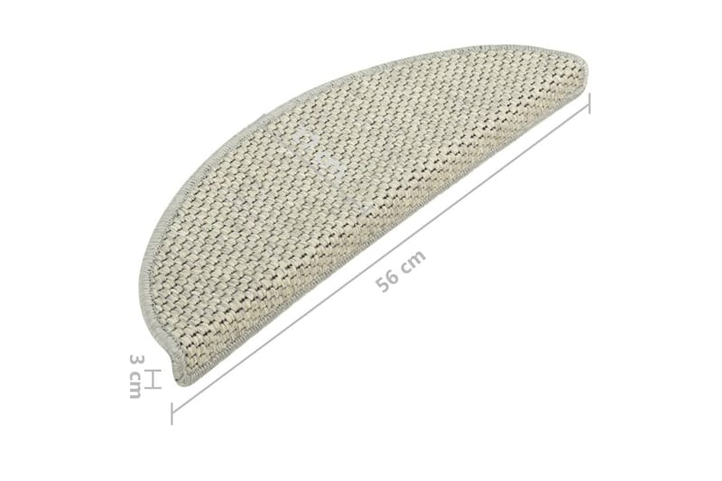 Selvklebende trappematter sisal-utseende 15 stk 56x20 cm grå - Grå - Tekstiler - Tepper & Matter - Spesialmatte - Trappetepper