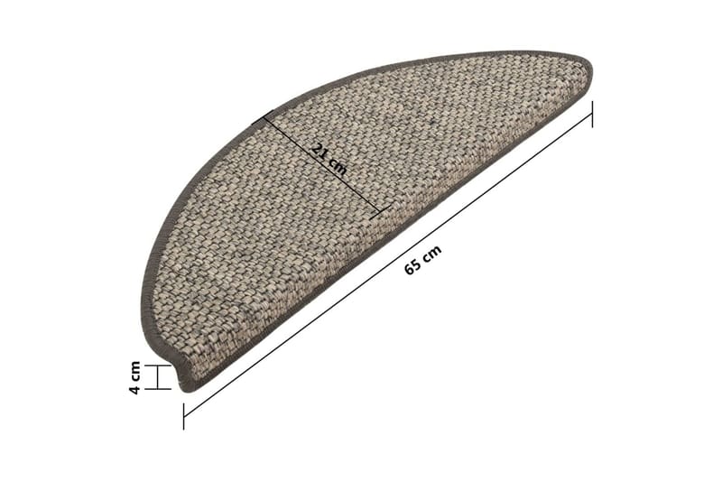 Selvklebende trappematter sisal-utseende 15 stk 65x25cm - Silver - Tekstiler - Tepper & Matter - Spesialmatte - Trappetepper