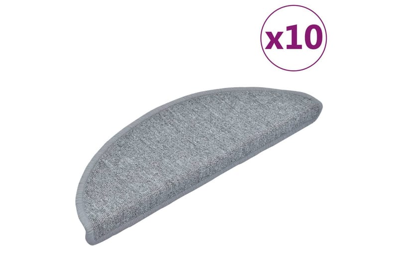 Trappematter 10 stk 65x28 cm lysegrå - Grå - Tekstiler - Tepper & Matter - Spesialmatte - Trappetepper