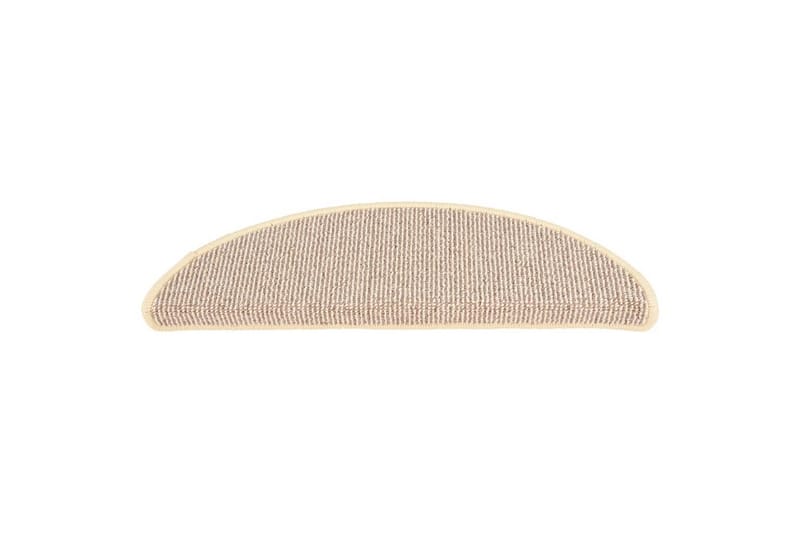 Trappetrinnstepper 15 stk hvit og brun 56x17x3 cm - Hvit - Tekstiler - Tepper & Matter - Spesialmatte - Trappetepper