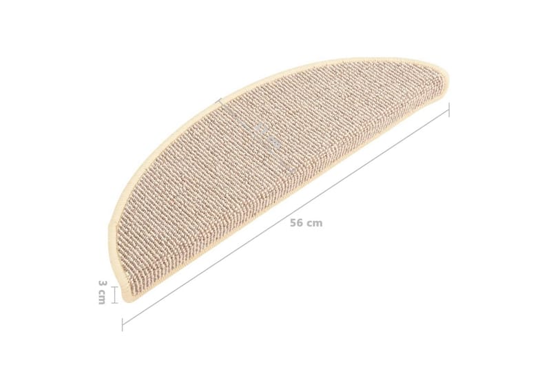 Trappetrinnstepper 15 stk hvit og brun 56x17x3 cm - Hvit - Tekstiler - Tepper & Matter - Spesialmatte - Trappetepper