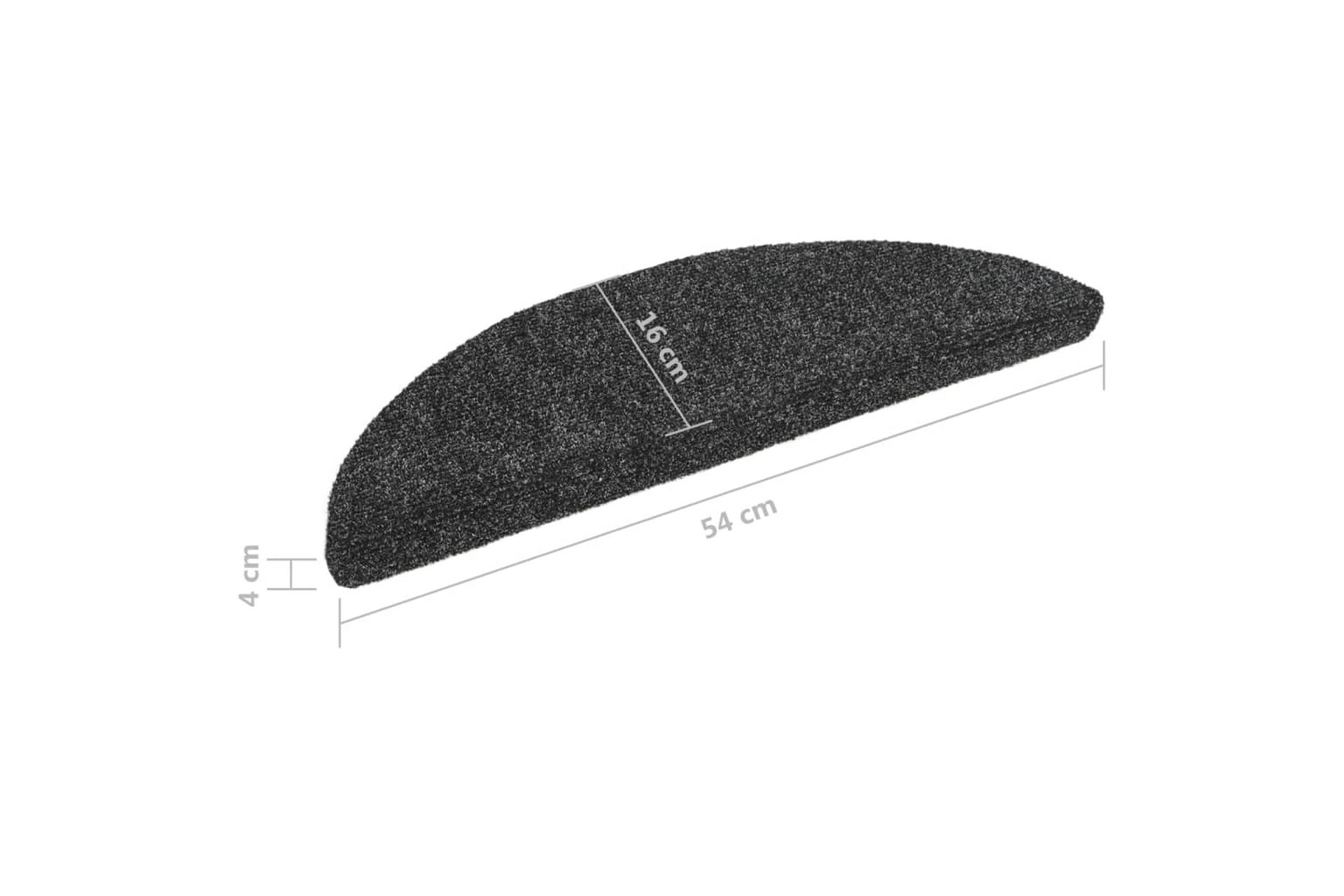 Selvklebende trappematter 10 stk 54x16x4cm nålestempel - Grå - Tekstiler - Tepper & Matter - Spesialmatte - Trappetepper
