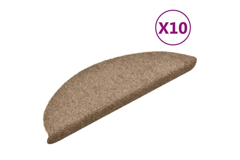 Selvklebende trappematter 10 stk 56x17x3cm nålestempel - Krem - Tekstiler - Tepper & Matter - Spesialmatte - Trappetepper