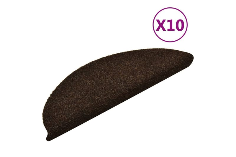 Selvklebende trappematter 10 stk brun 56x17x3cm nålestempel - Brun - Tekstiler - Tepper & Matter - Spesialmatte - Trappetepper