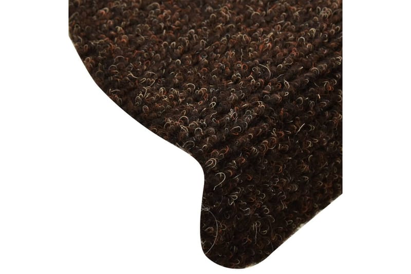 Selvklebende trappematter 10 stk brun 56x17x3cm nålestempel - Brun - Tekstiler - Tepper & Matter - Spesialmatte - Trappetepper
