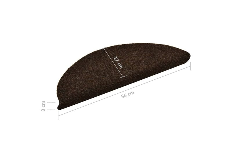 Selvklebende trappematter 10 stk brun 56x17x3cm nålestempel - Brun - Tekstiler - Tepper & Matter - Spesialmatte - Trappetepper