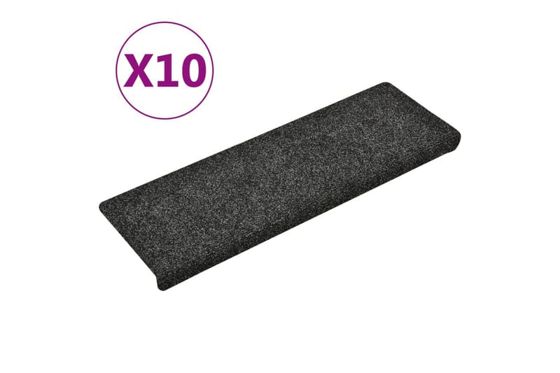 Selvklebende trappematter 10 stk grå 65x25 cm nålestempel - Grå - Tekstiler - Tepper & Matter - Spesialmatte - Trappetepper