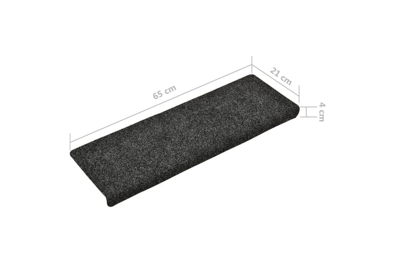 Selvklebende trappematter 10 stk grå 65x25 cm nålestempel - Grå - Tekstiler - Tepper & Matter - Spesialmatte - Trappetepper