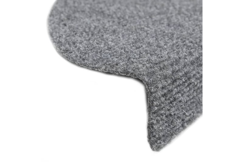 Selvklebende trappematter 10 stk lysegrå 54x16x4 cm - Grå - Tekstiler - Tepper & Matter - Spesialmatte - Trappetepper