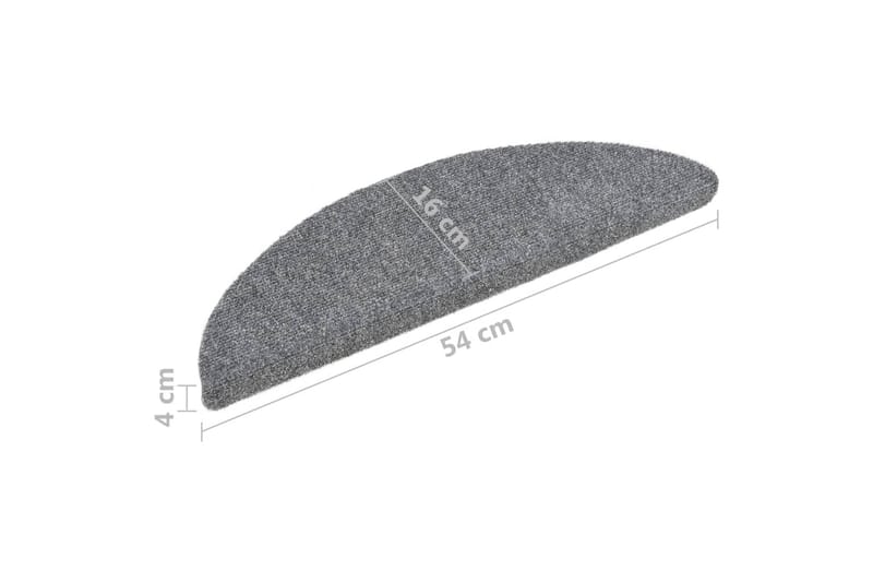 Selvklebende trappematter 10 stk lysegrå 54x16x4 cm - Grå - Tekstiler - Tepper & Matter - Spesialmatte - Trappetepper