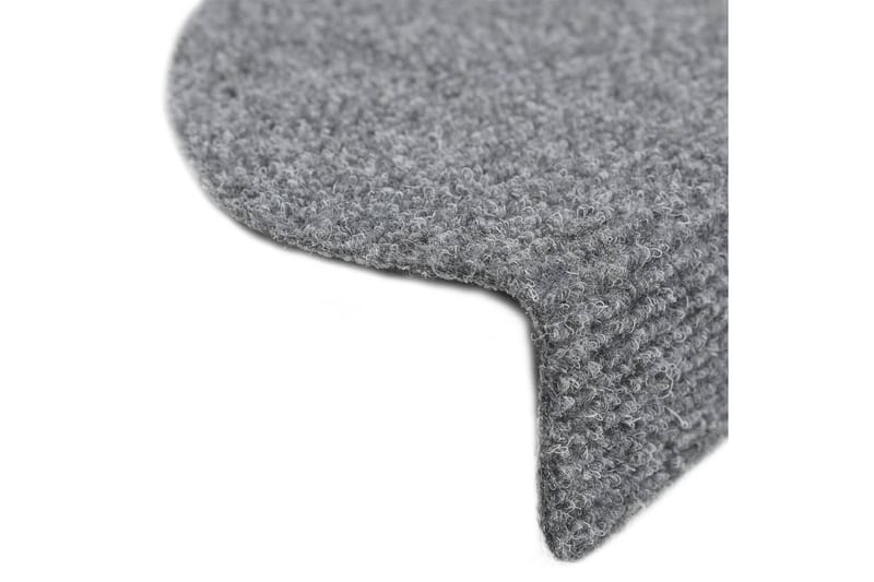 Selvklebende trappematter 10 stk lysegrå 65x21x4 cm - Grå - Tekstiler - Tepper & Matter - Spesialmatte - Trappetepper