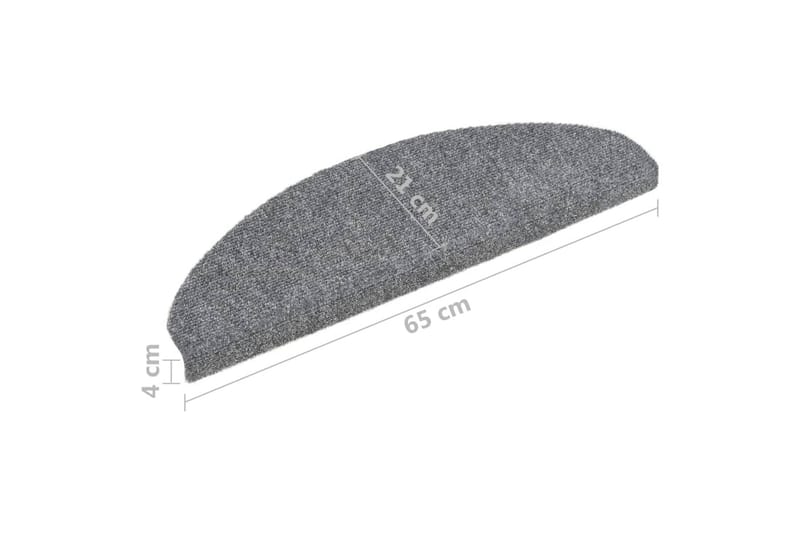 Selvklebende trappematter 10 stk lysegrå 65x21x4 cm - Grå - Tekstiler - Tepper & Matter - Spesialmatte - Trappetepper