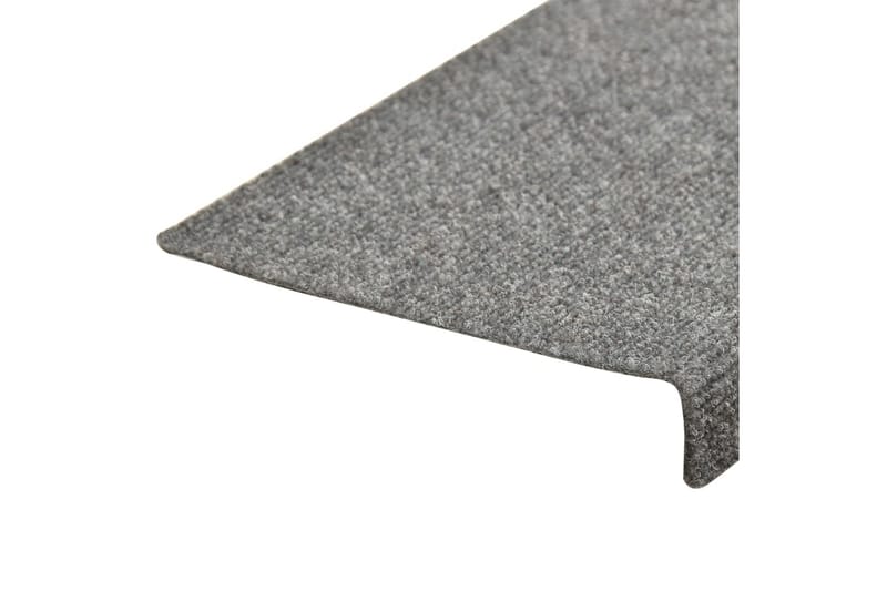 Selvklebende trappematter 10 stk lysegrå 65x25 cm - Grå - Tekstiler - Tepper & Matter - Spesialmatte - Trappetepper