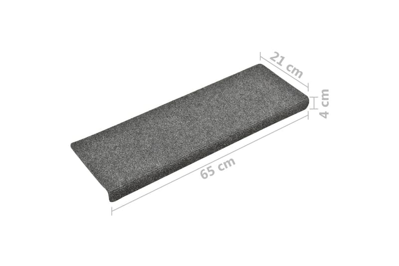 Selvklebende trappematter 10 stk lysegrå 65x25 cm - Grå - Tekstiler - Tepper & Matter - Spesialmatte - Trappetepper