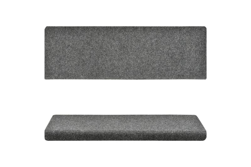 Selvklebende trappematter 10 stk lysegrå 65x25cm nålestempel - Grå - Tekstiler - Tepper & Matter - Spesialmatte - Trappetepper