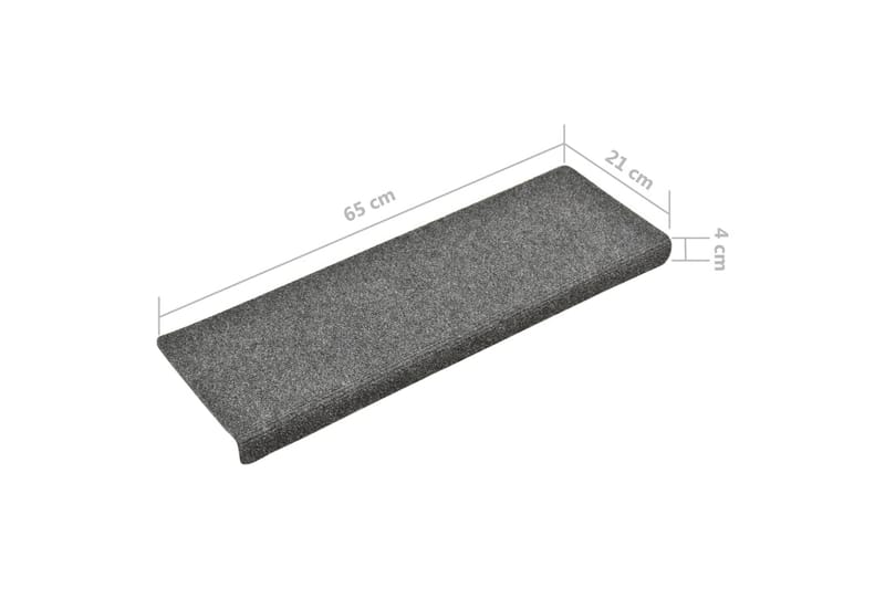 Selvklebende trappematter 10 stk lysegrå 65x25cm nålestempel - Grå - Tekstiler - Tepper & Matter - Spesialmatte - Trappetepper